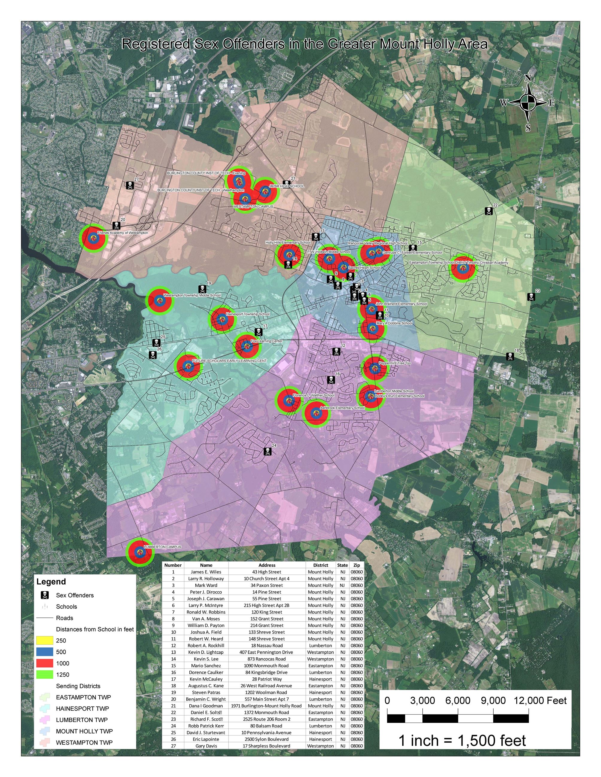 Number 25 Registered Sex Offenders in the Greater Mount Holly Area